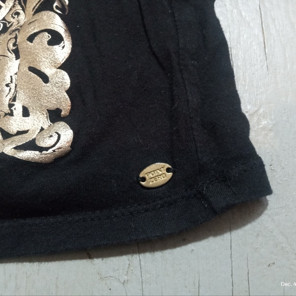 Point Zero Nicole Benista Long Sleeve Metallic Gold Top Size Medium - Picture 4 of 8